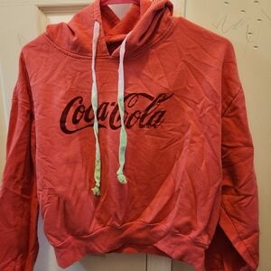 Red Coca-Cola crop hoodie